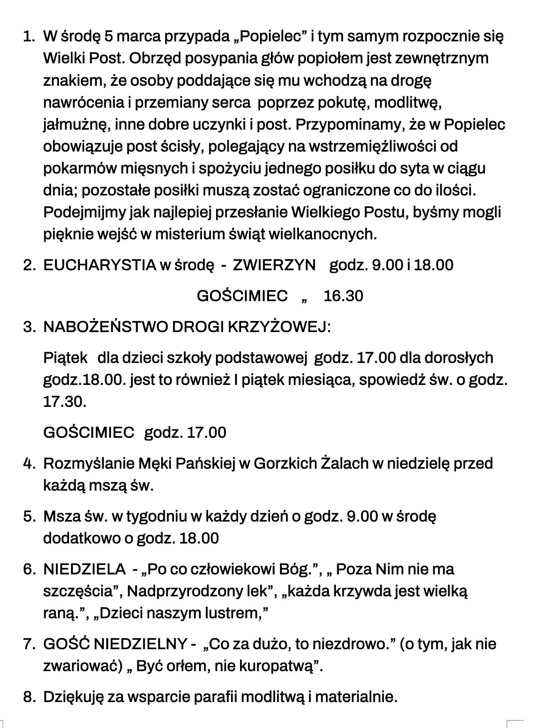 Ogłoszenia 02 03 25 r.