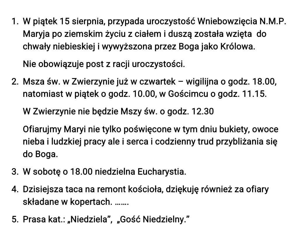 Ogloszenia 10 08 2025 r.