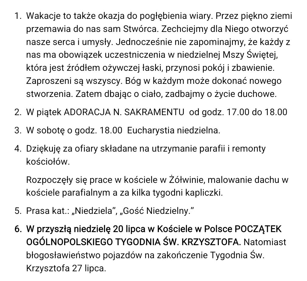 Ogloszenia 13 07 2025 r.