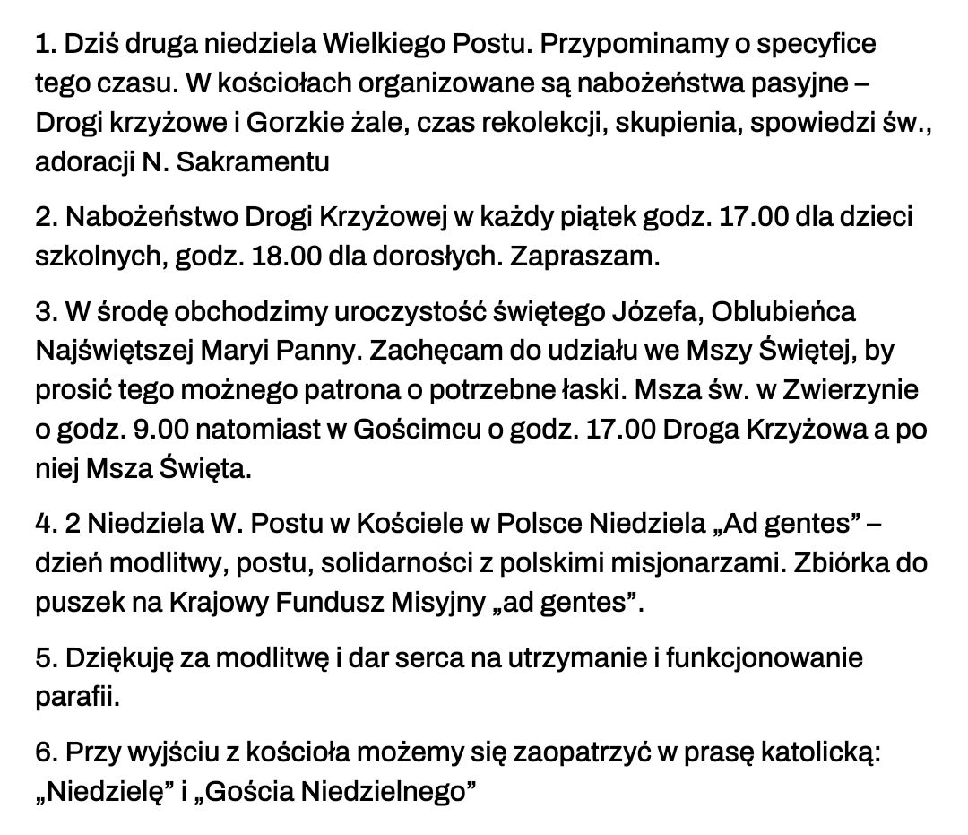 Ogloszenia 09 03 2025r