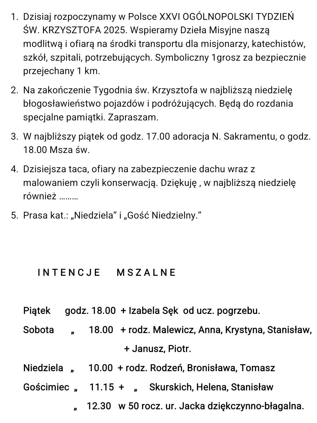 Ogloszenia 20 07 2025 r.