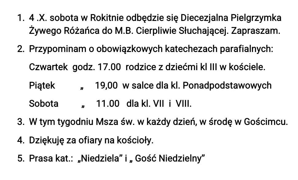 Ogloszenia 21 09 2025 r.