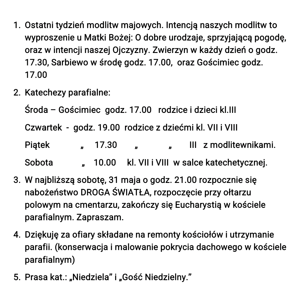 Ogloszenia 25 05 2025 r.