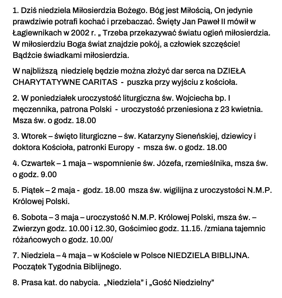 Ogloszenia 27 04 2025 r.